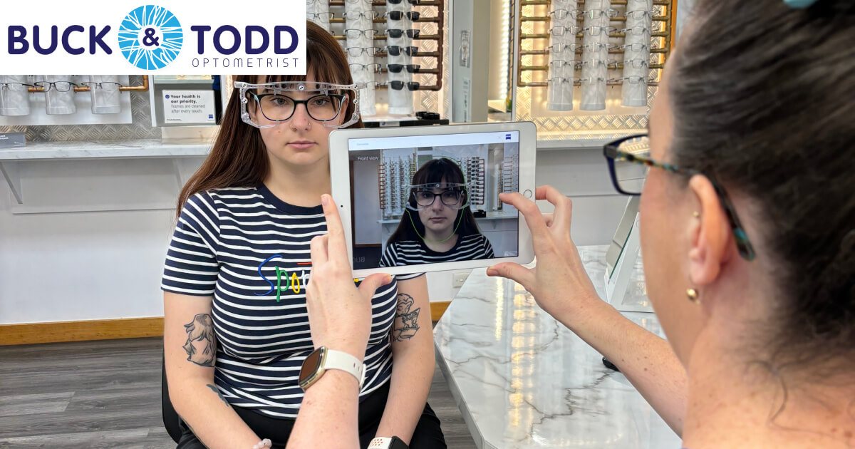 Expert staff at Buck Todd Optometrist in Mackay assist patients in finding frames that fit their prescription and style